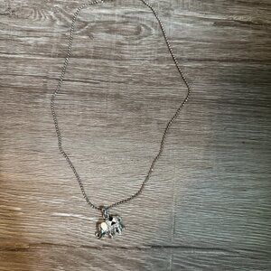 Elephant Charm Silver Plated Necklace
